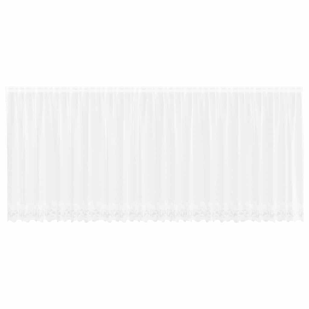 Lace Curtain with Curtains White 600x160cm Polyester